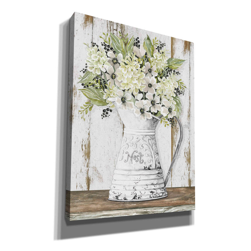 Pichet galvanisé Nest par Cindy Jacobs - peinture sur toile tendue, H 16 po x l 12 po x P 0,75 po