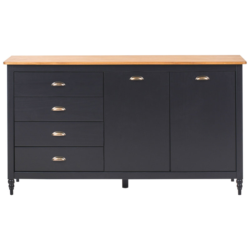 Cimino 150cm Solid Wood Sideboard, Black