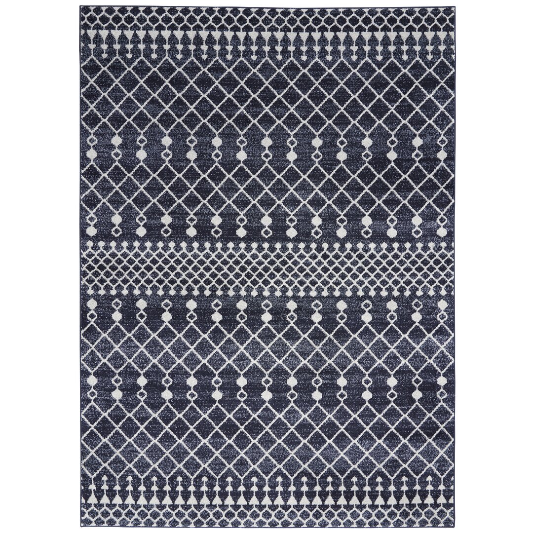 Teppich Williamstown in Marineblau/Grau