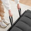 Petit canapé-lit en velours noir 3 en 1 avec couchette inclinable, coussins décoratifs et poches pour le salon-731163583