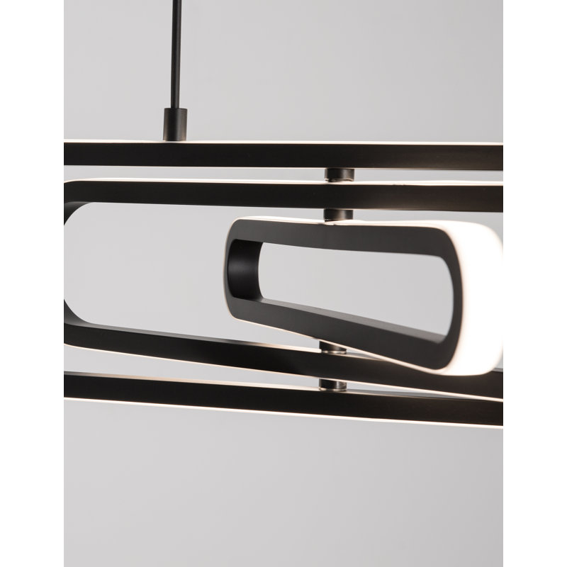3 - Light LED Geometric Pendant, Black