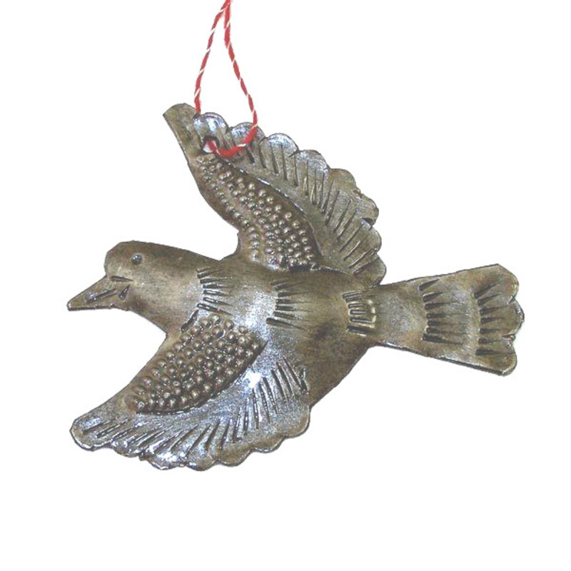 Figurine suspendue tambour en acier colombe design