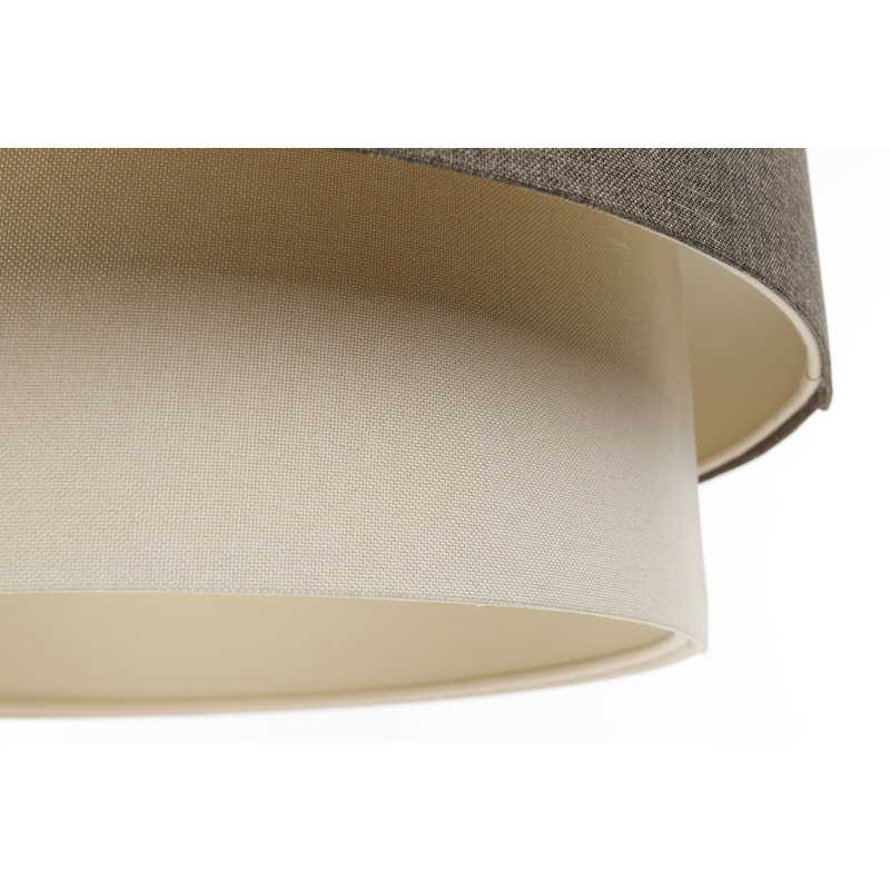 Zygi 1 - Light Cream Drum Pendant, Brown/Beige
