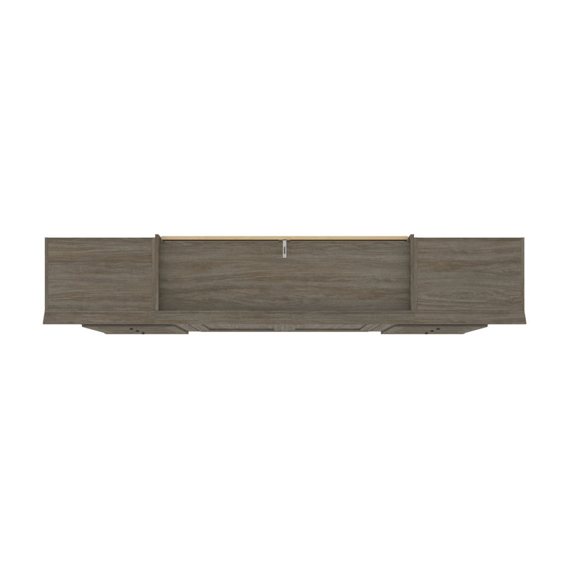 Lit escamotable avec rangement bas Alvaretta, Noyer gris