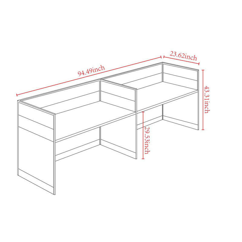 Miland Rectangle 2 Person 94.49'' L Training Table