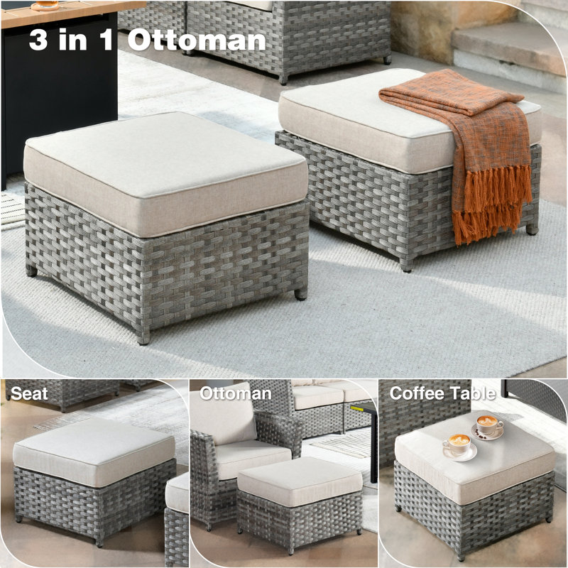 Nakeisha 5 - Person Patio Conversation Set with Cushions, Beige, No