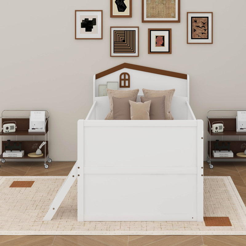 Bed with 4 Drawers, White