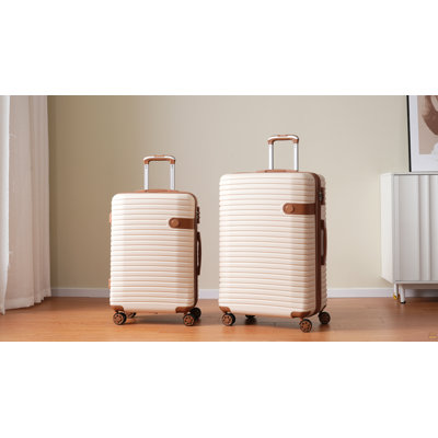 Ensemble de valises 4 pièces, valise rigide extensible en ABS avec 4 cubes de rangement, serrure TSA, roulettes pour hommes femmes (16/20/24/28)