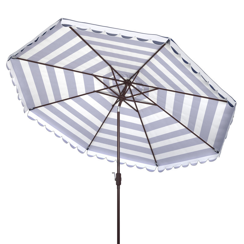 Avalee 130'' Beach Umbrella, Navy/White