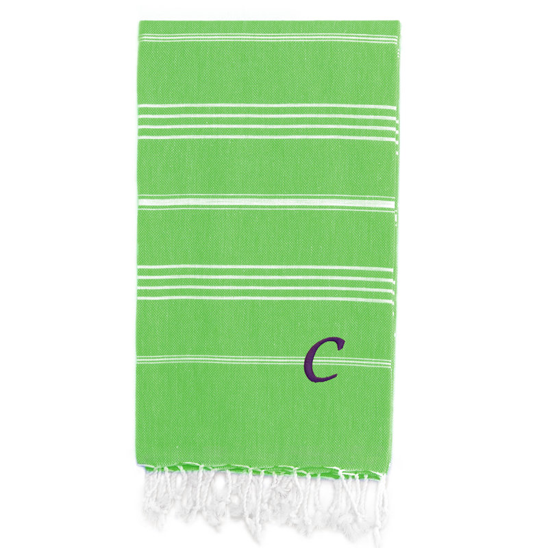 Serviette de plage 100% coton Pestemal Lucky, C, Gris foncé / Blanc