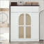 Armoire 8 portes en rotin avec tablettes réglables et tringle