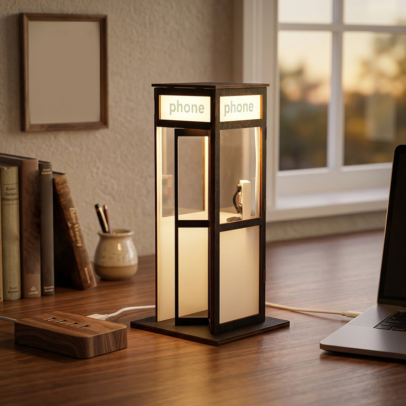 Bureau de lumière rétro rétro Vintage, H 8,46 po x l 2,76 po x P 2,56 po