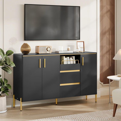 Sideboard With Adjustable Shelves, Slide-out Tray by Mercer41