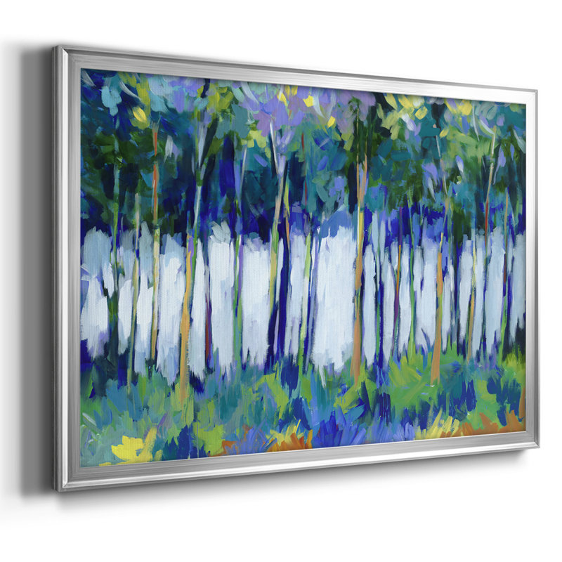 Lumière à travers les arbres, reproduction d'art sur toile, Argent, H 26 po x l 38 po x P 1,5 po