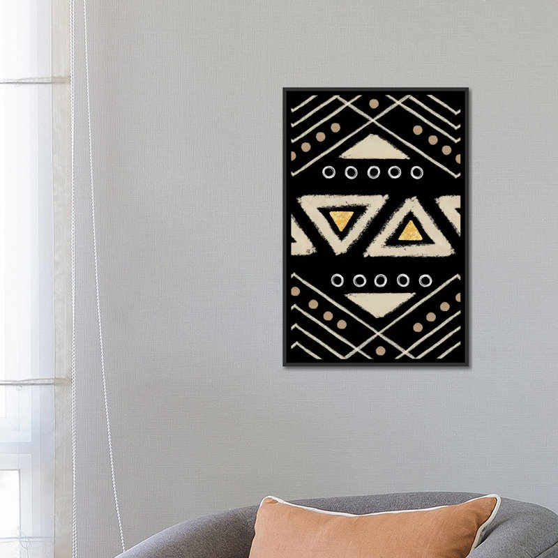« motif ii », impression sur toile, H 26 po x l 18 po x P 1,5 po, Toile avec cadre noir, Pas de tapis