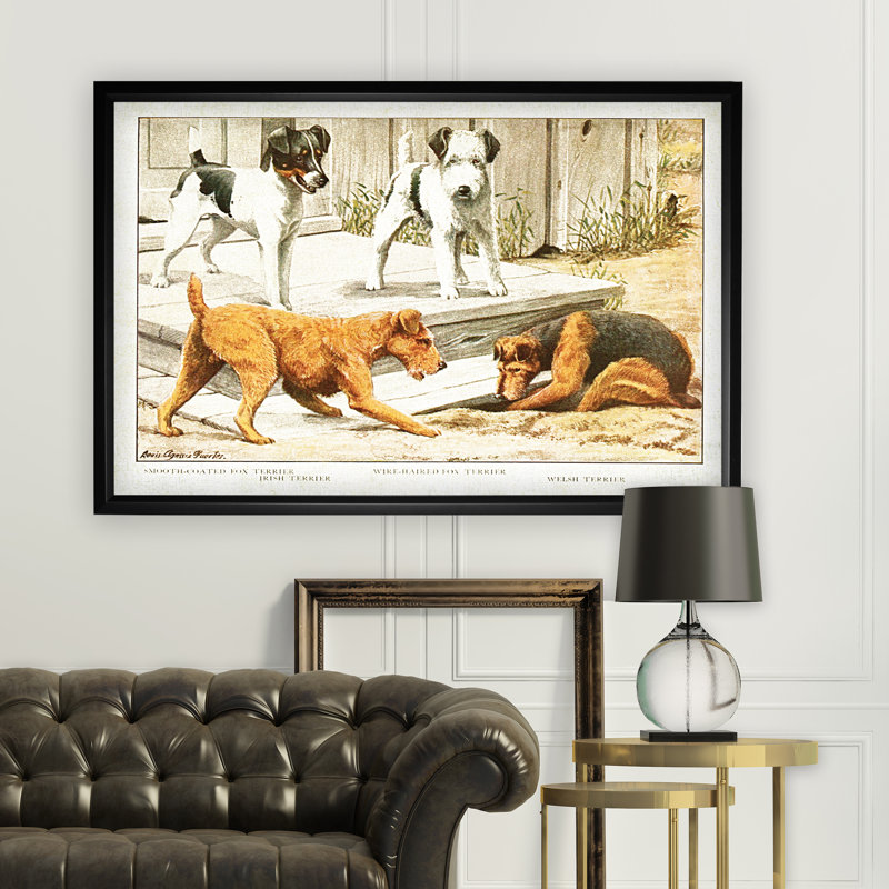 « canin sketch xxi », impression, H 27 po x l 39 po x P 2 po, Cadre noir, Pas de tapis