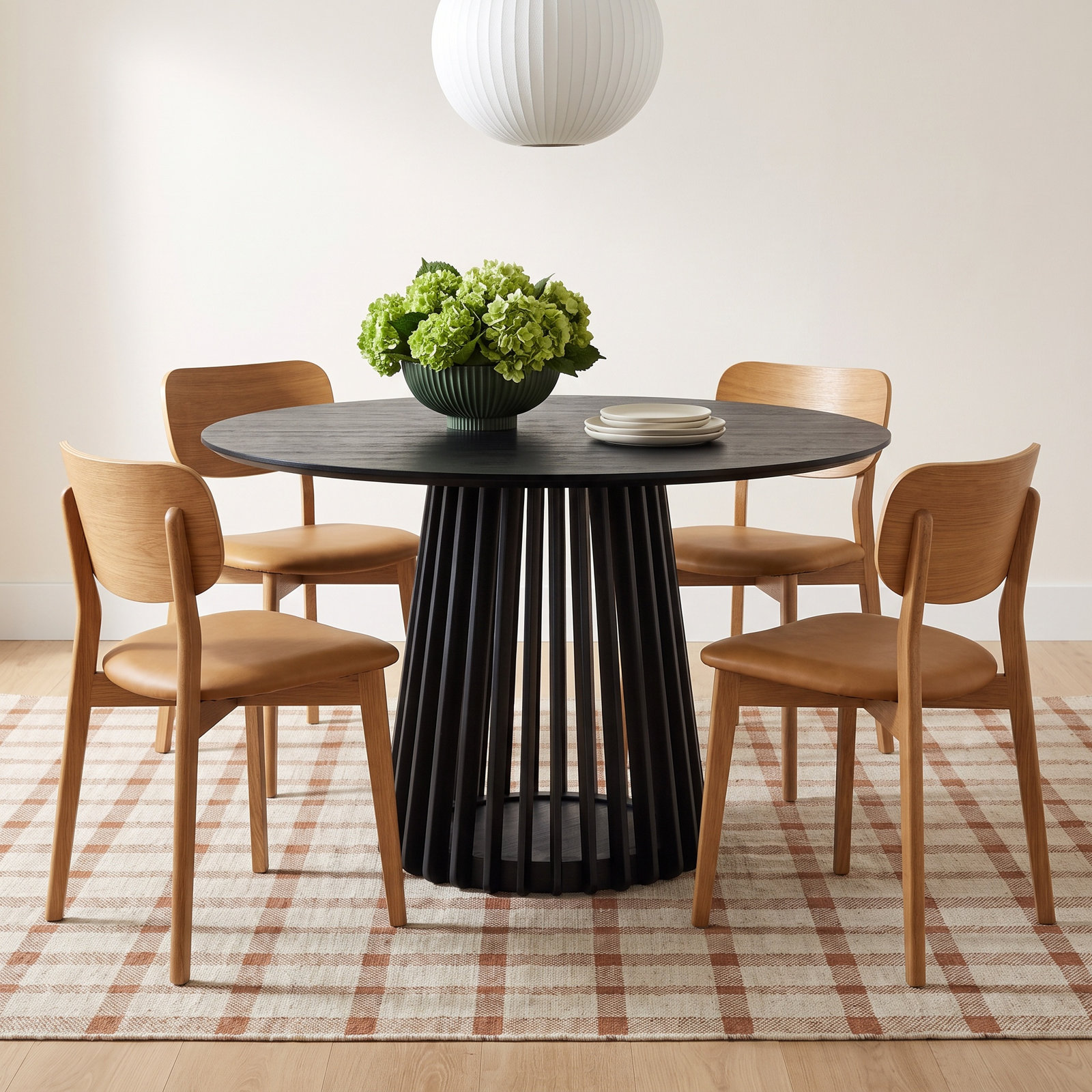 Burgal 47'' Round Dining Table, Black