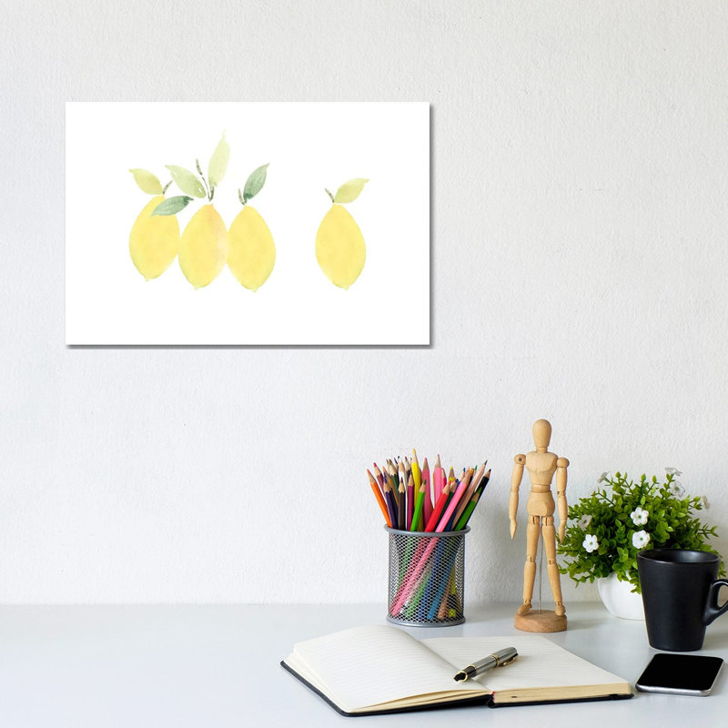 Lemons by Melissa Selmin - Wrapped Canvas Print, 20.32 cm H x 30.48 cm W