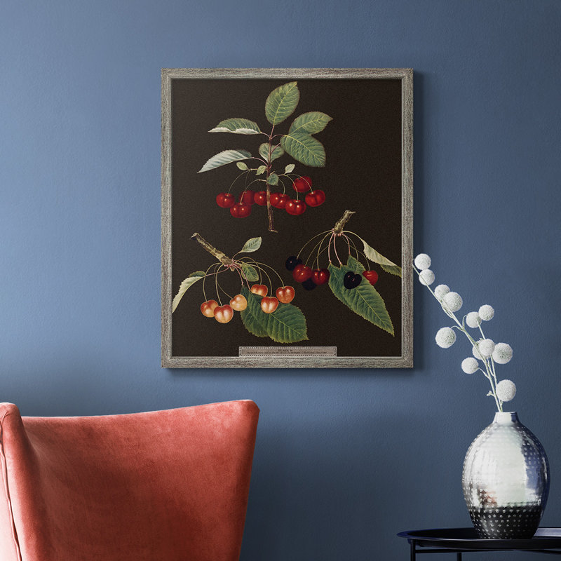 Toile encadrée de qualité supérieure Brookshaw Cherries, Argent patiné, H 24 po x l 20 po