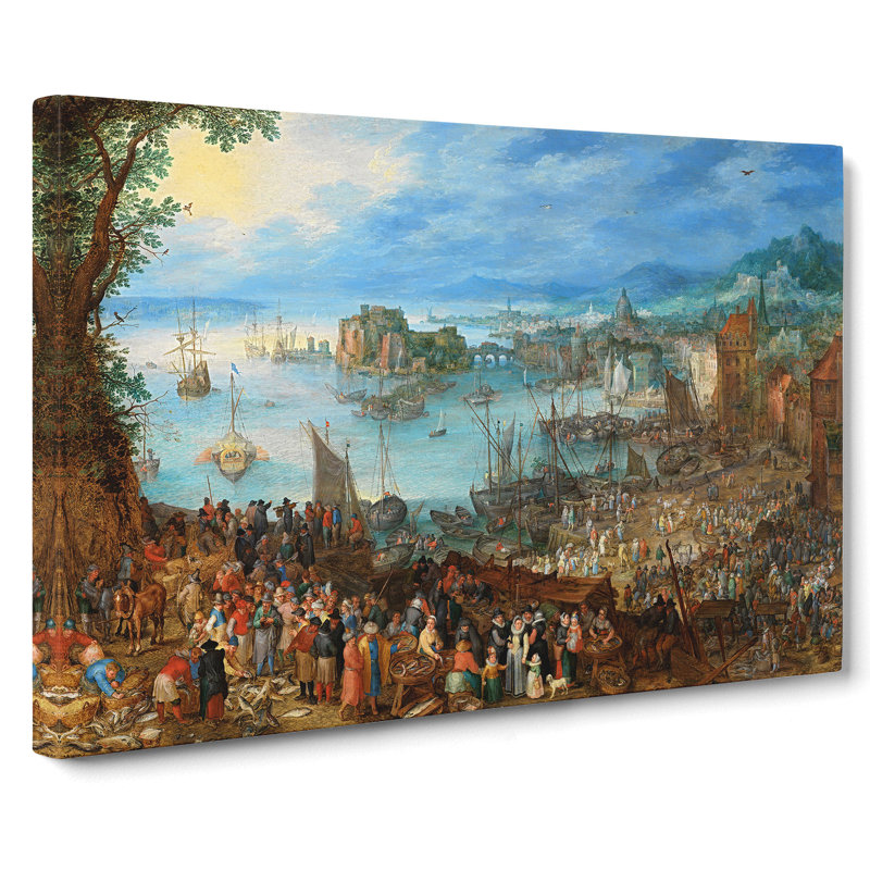 Great Fish Market by Pieter Bruegel The Elder - Wrapped Canvas, 50cm H x 76cm W x 3cm D