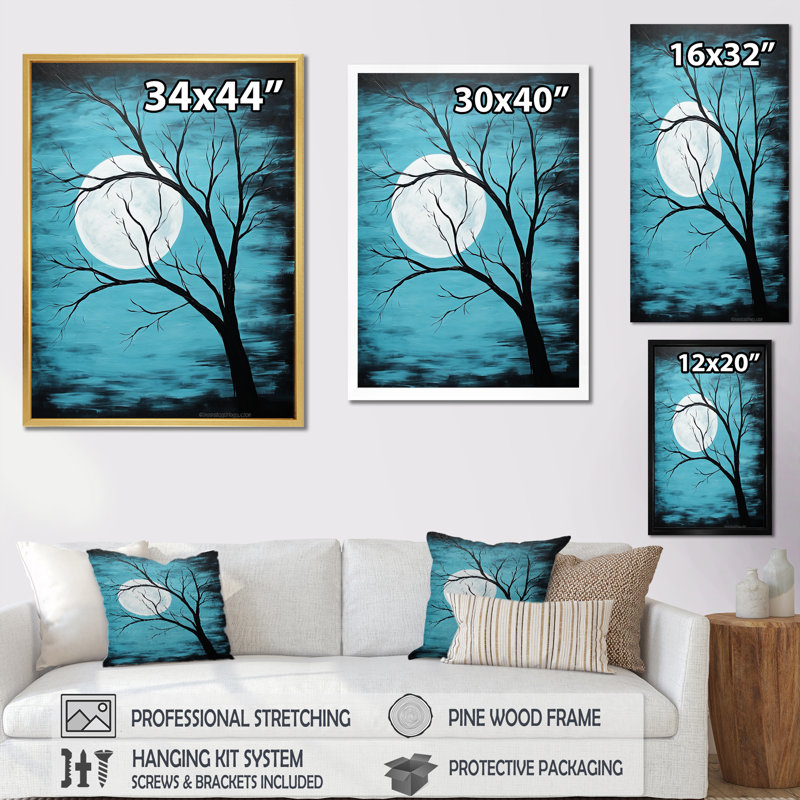 Blue Moon Tranquility I, Cadre flottant doré, H 20 po x l 12 po x P 1 po