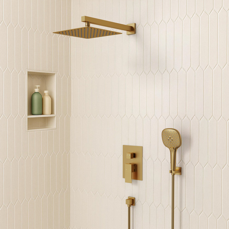 RainfallCascade 10" Wall High-Pressure Balanced Shower System with 3-Setting  Hand Shower