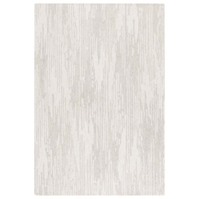Ebony 925 Hand Tufted Wool/Cotton Abstract Rug in Gray/Ivory