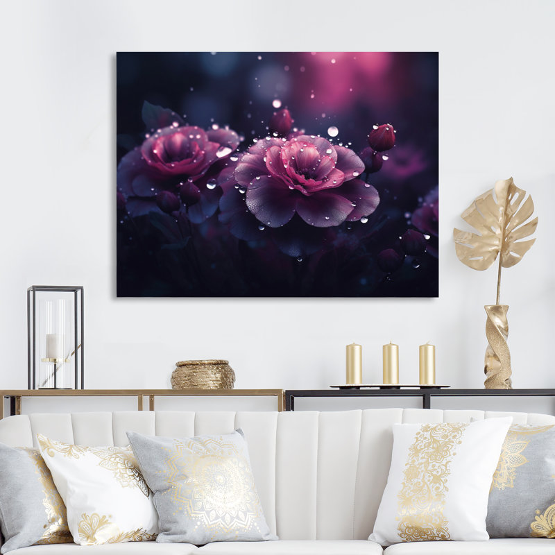 «Mauve Serene Magnolias II», reproduction sur toile encadrée, H 24 po x l 32 po x P 1 po, Toile tendue
