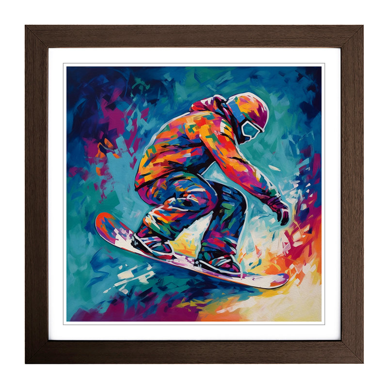 Snowboarding Fauvism - Framed Print