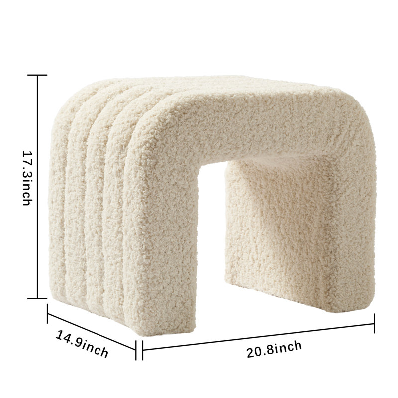 20.8" Wide Upholstered Pouf Ottoman