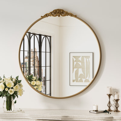 Miroir mural rond en fer Stourbirdge