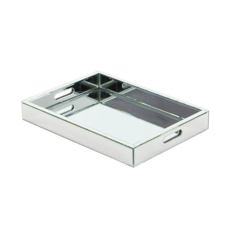Plateau rectangulaire en bois avec poignées Aptos, H 3 po x l 18 po x P 13,5 po