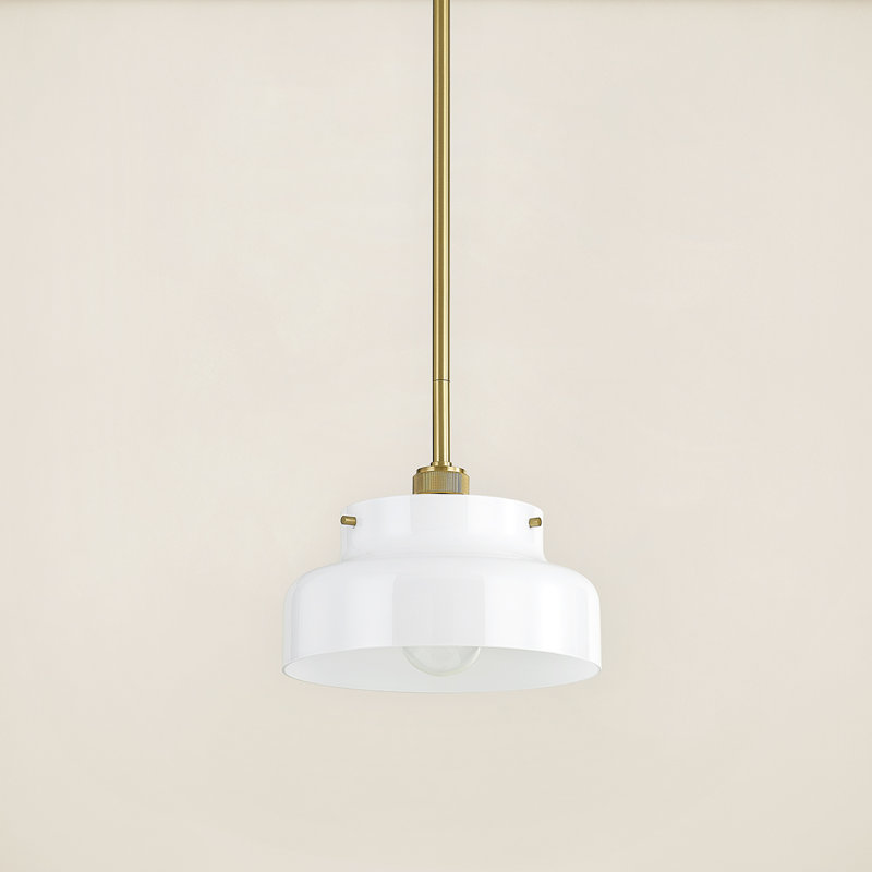 Luminaire suspendu 1 lumière Luella, Laiton vieilli, H 7,5 po x l 11 po x P 11 po