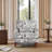 Upholstered Rococo Black Nailhead Trim Accent Chair with Throw Pillow and Solid Wood Legs-119346038