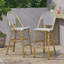 Ensemble de 2 tabourets de bar PE en rotin avec structure en aluminium