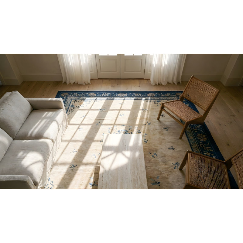 Handmade Wool Floral and Oriental Area Rug