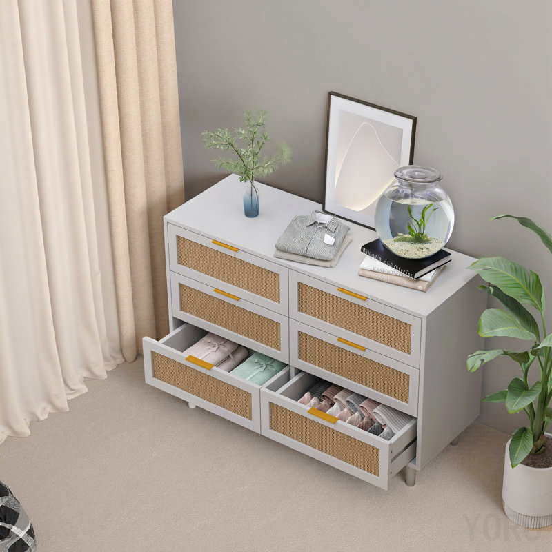 Armoire de rangement en rotin à 5 tiroirs, 18 po - Standard