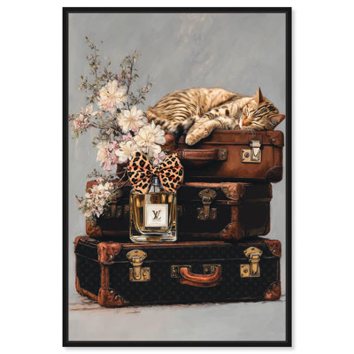 Little Cat Suitcases Glam Art Canvas Print by Art Remedy