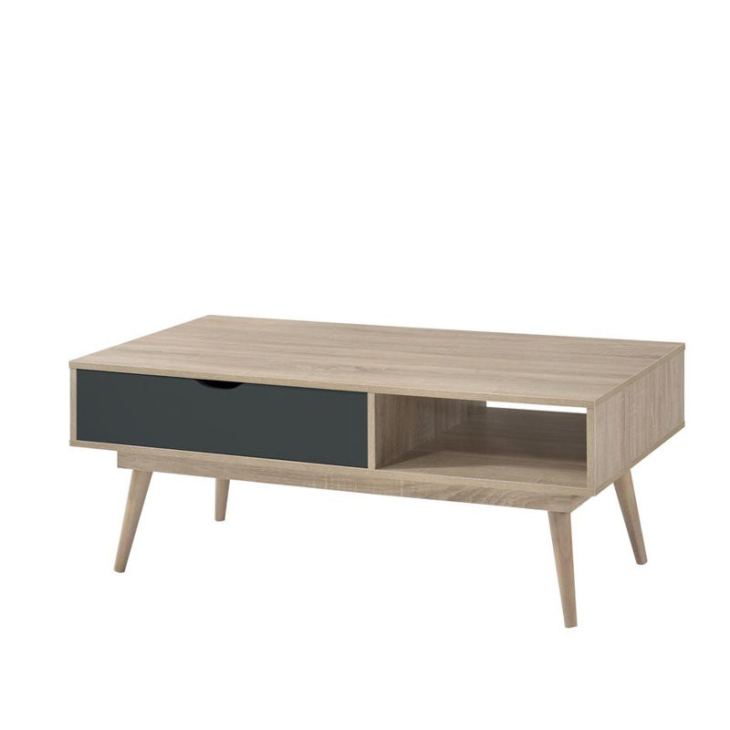 Caroline Four Leg Coffee Table with Storage, Grey