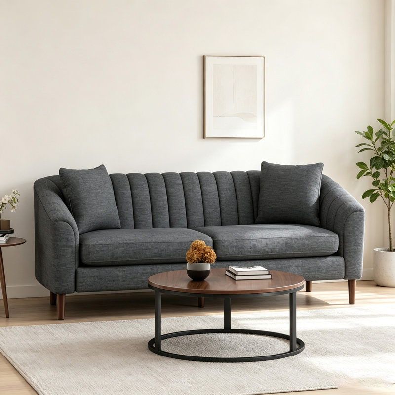 Canapé 3 places, Tissu gris anthracite