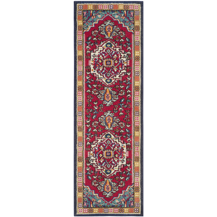 Hertzler Oriental Red/Turquoise Area Rug