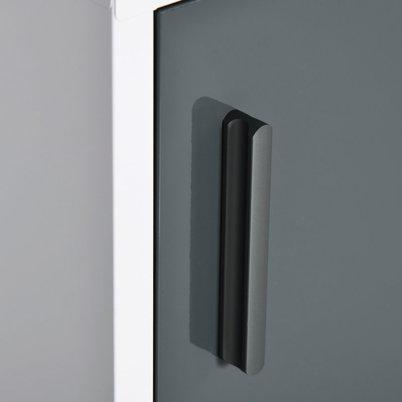 Rangement verrouillable pour la salle de bain - garde les médicaments en sécurité, conception à 3 tablettes, support verrouillable blanc et gris, antirouille et gris