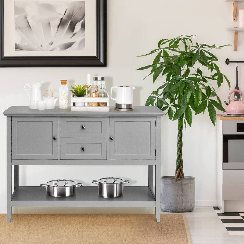 Shilpa 117cm Wide 2 Drawer Sideboard, Gray