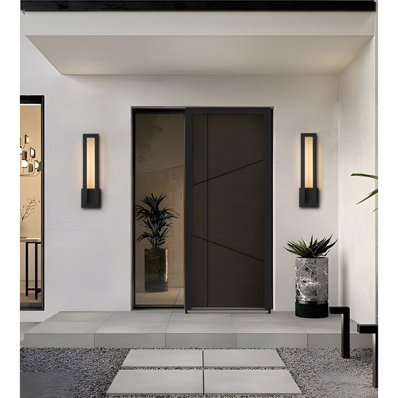 Dimmable Modern Outdoor LED Wall Sconce, 26" H x 6.89" W x 4" D