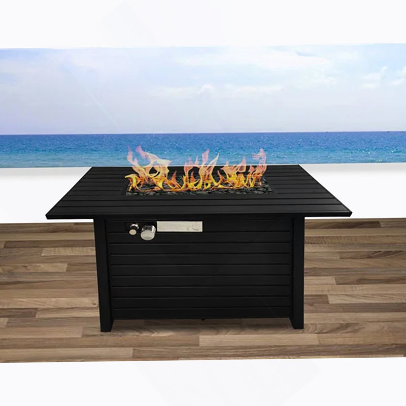 24" H Steel Propane Outdoor Fire Pit Table With Lid - CM-1124