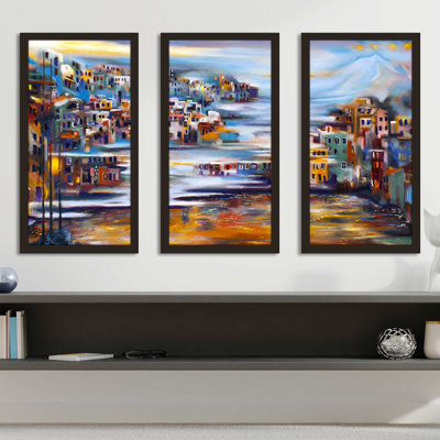 " Mediterranean Abstract " 3 - Pieces