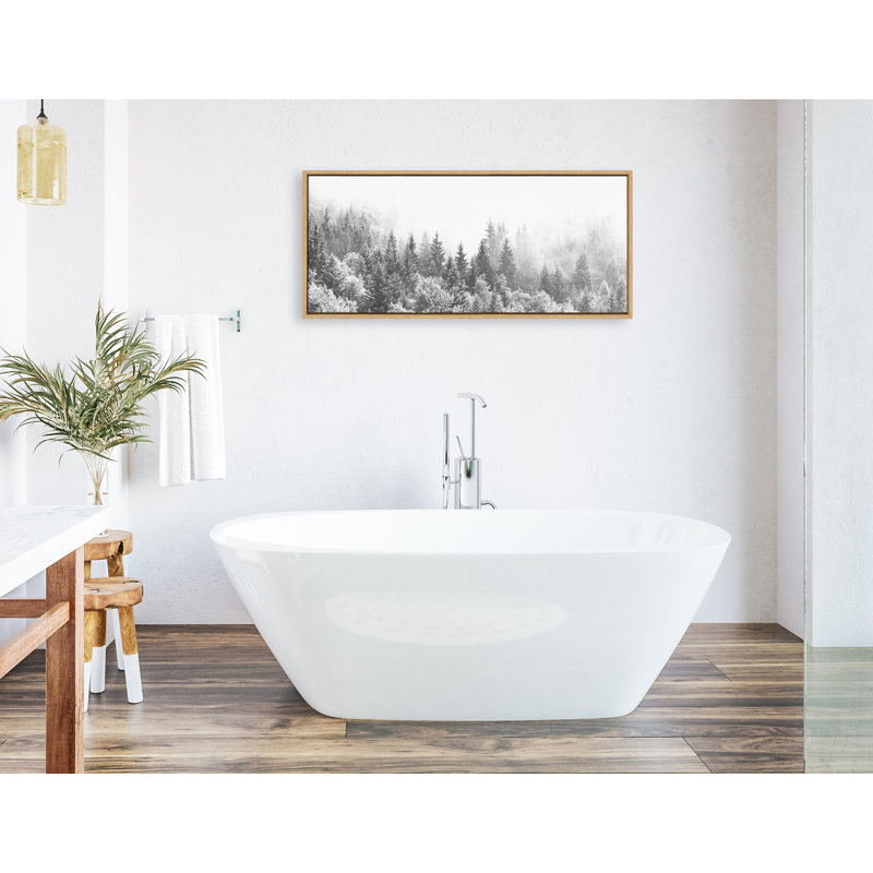 «Forest On A Foggy Day BW» par The Creative Bunch Studio, reproduction d'art sur toile encadrée, Doré
