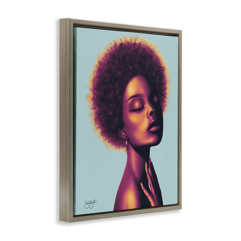 Cadre flottant bleu Maya Portrait, design par Sierra Siler, H 21 po x l 17 po, Cadre flottant orme Montalcino