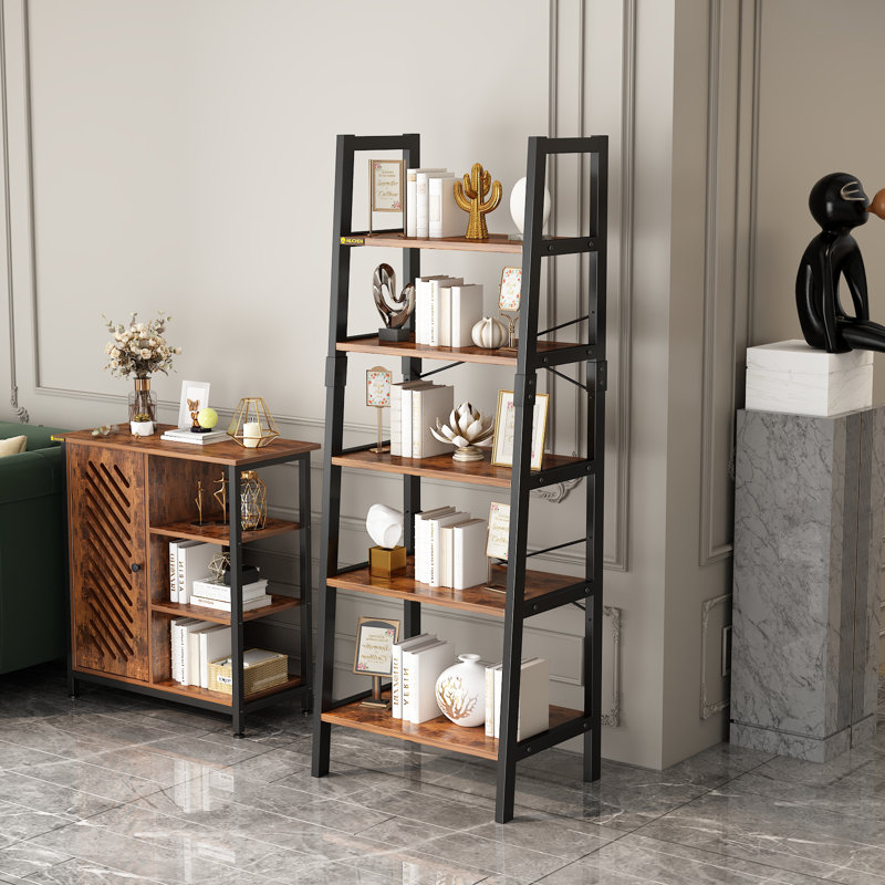 5-Tier Ladder Shelf, Multi-Level Storage Rack with Open Shelves, Versatile Display Stand for Living Room, Bedroom,Office