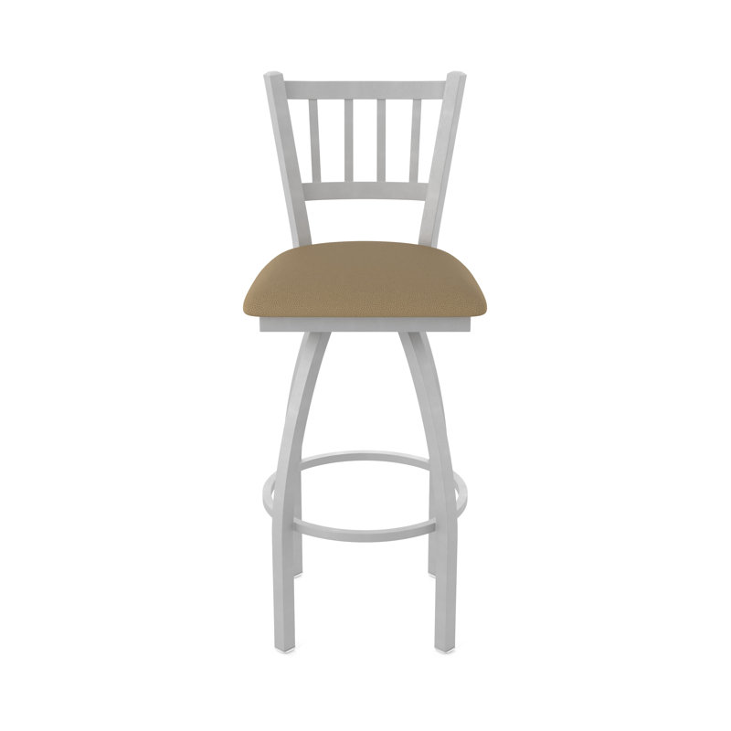 Tabouret pivotant XL 810 Contessa, Nickel anodisé, Vinyle - chaume Canter, Tabouret de bar (siège d’une hauteur de 30 po)